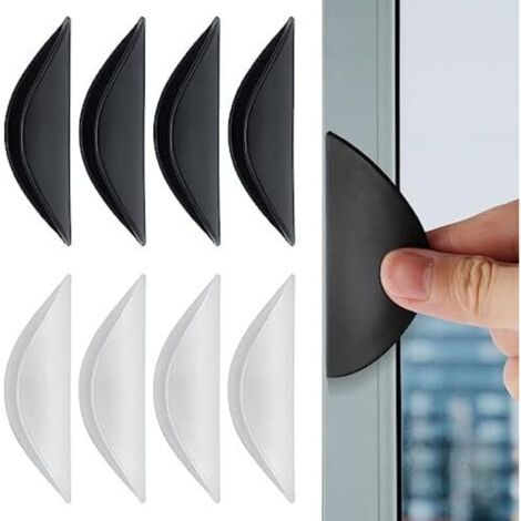 CSPARKV 8.2x3.9cm 8 PCS Poignées Porte Autocollantes, Balcon Adhésives Poignées de Porte de Terrasse Extérieure Poignées Tiroir, Sans Perçage pour Poignée de Meuble, porte en verre, poignée de fenêtre (1/5)