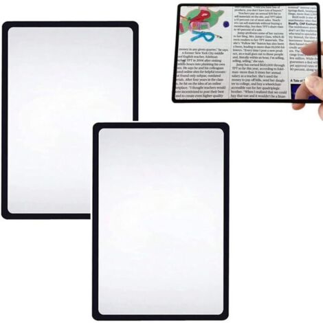 CSPARKV 2 Pièces Loupes de Lecture de Pleine Page Grossissement pour Lire Pleine Page Loupe de Lecture 3X Rectangulaire Malvoyant pour Journaux Lecture 18 12cm (1/5)