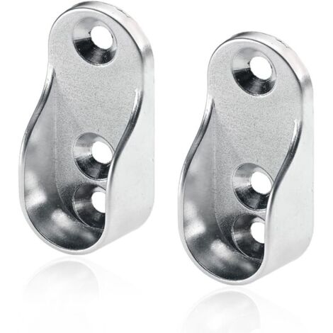 4 pièces 31.6 19.5MM Support Tringle,Barre de penderie, Penderie Ovale Support Barre Penderie Alliage de Zinc Nickelé pour Tringle Vetement Dressing (1/5)
