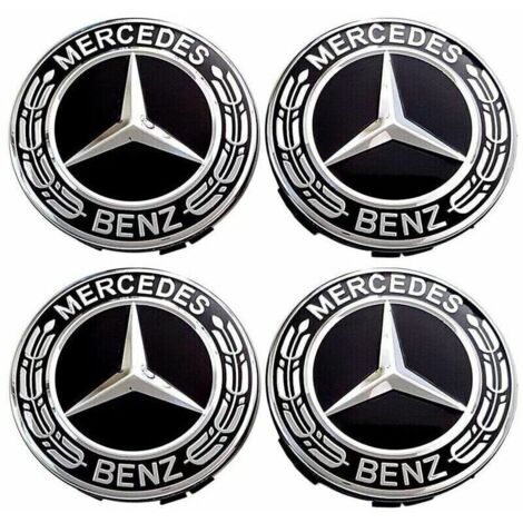 4 pièces Cache Moyeux - Compatible with Mercedes Benz - 75mm - Cache de Roue Centrale - ABS - Accessoires de Voiture (1/5)