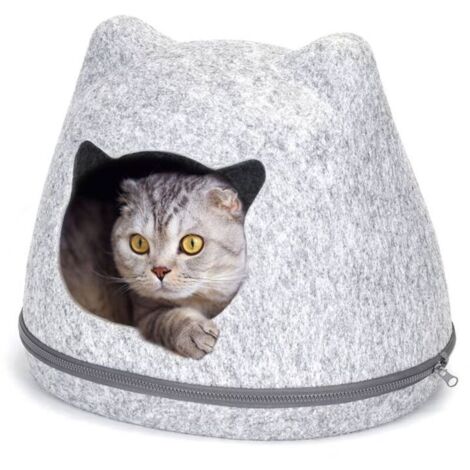 Maison pour chat en gros avec oreilles de chat Bac et maison de toilette pour chat (1/5)