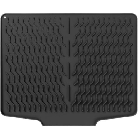 Tapis égouttoir en silicone - 40 cm x 32,8 cm, tapis d'évier pour vaisselle avec surface inclinée pour un drainage optimal, résistant à la chaleur, antidérapant, tapis égouttoir pour évier pour ranger (1/5)