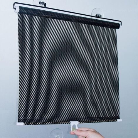 Rideau de balcon à ventouses, voile pare-soleil rétractable pour vitres de voiture, pour chambres, chambres d'enfants, bureaux, camping-cars, anti-crevaison (40 x 125 cm) (1/5)