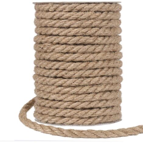 Ficelle de jute de 20 m d'épaisseur et ficelle de chanvre de 10 mm pour l'emballage, la décoration intérieure et le jardinage (1/5)