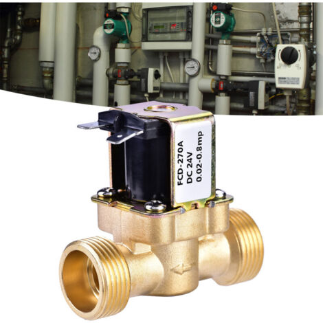 3/4" DC 24V Normally Closed Brass Electric Solenoid Magnetic Valve For Water Control (1/5)