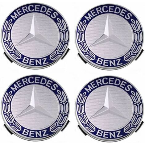 Enjoliveurs compatibles Mercedes-Benz 75 mm – bleus, lot de 4 (1/5)