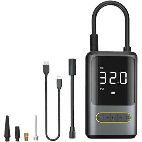 Pompe à Air Portable de Gonfleur de Pneu de 150PSI avec Manomètre Numérique, Batterie de 4000 MAh sans Fil pour Voitures, Pneus de Moto, Matelas à Air, Cercle de Natation, Pompe (1/5)
