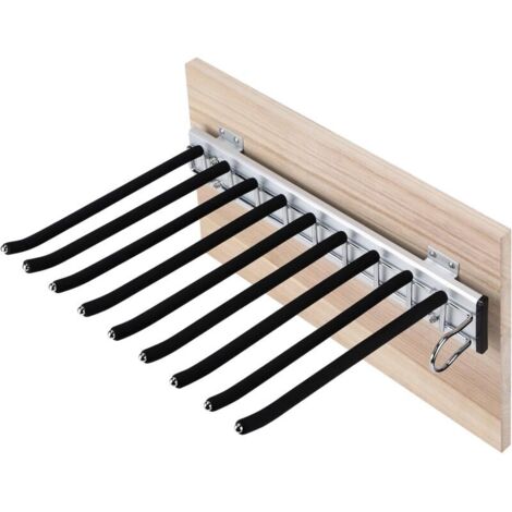 Porte-pantalons coulissant en acier inoxydable, multifonctionnel, extensible et antidérapant, pour jeans, 9 barres droites. (1/5)