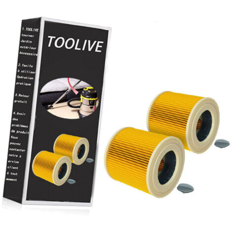 2x filtre à cartouches pour aspirateur compatible avec Kärcher WD 2.200, WD 2500 M, WD 3.200, WD 3.300 M, WD 3.500 P - RWFiltre pour aspirateur (1/5)