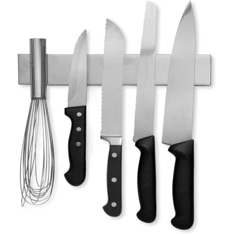 Barre à couteaux magnétique en acier inoxydable de 30 cm avec utilisation polyvalente comme porte-couteaux, porte-couteaux, bande de couteaux, porte-ustensiles de cuisine, porte-outils, organisateur d