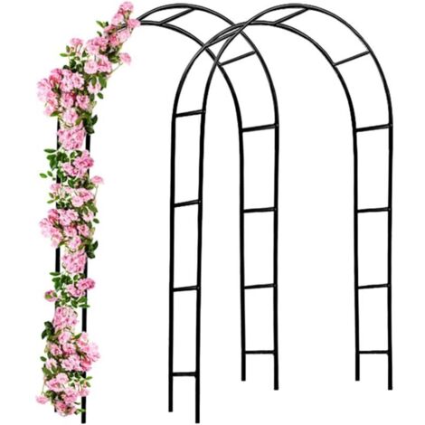 2 x Arche de jardin 240 x 140 x 37 cm pour plantes grimpantes, arche à rosiers, piquet, décoration extérieure (1/5)
