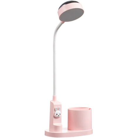 Lampe de Bureau, Lampe de Table D'étude avec Porte-Stylo de Chevet à Changement de Couleur Automatique, Lampe de Lecture LED Rechargeable Dimmable pour Enfants (Rose) - RWLampe de bureau (1/5)