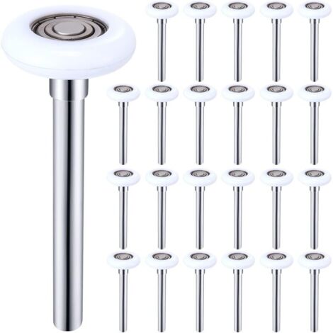 Lot de 24 rouleaux de porte de garage en nylon blanc de 5,1 cm durables pour porte de garage de 5,1 cm, tige de 11,9 cm, silencieuse, haute charge, 6200ZZ, double joints, roues de porte (1/5)