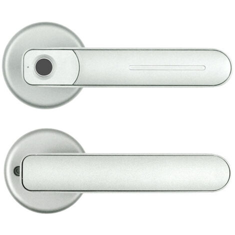 Serrure électronique à empreinte digitale, poignée de porte - Serrure à empreinte digitale et pour smartphone (argent) (1/5)