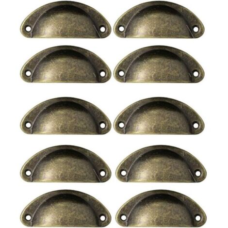 Lot de 10 Poignées de Tiroir Rétro en Métal Pour Meubles de Cuisine Porte d'armoire Placards avec Boutons Meubles en Laiton Antique (1/5)
