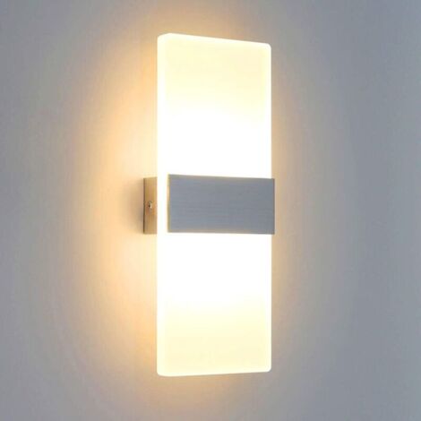 Applique Murale Intérieure 6W LED Moderne Applique Murale Aluminium Acrylique Éclairage Lumière pour Chambre Chevet Couloir Salon Bureau Restaurant Bar Lit Hôtel Blanc Chaud (1/5)