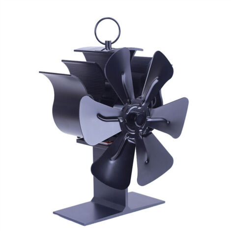 Accessoire de cheminée et poêle,Ventilateur de four à 6 pales, brûleur thermique, ventilateur de cheminée à Circulation thermique écologique (1/5)