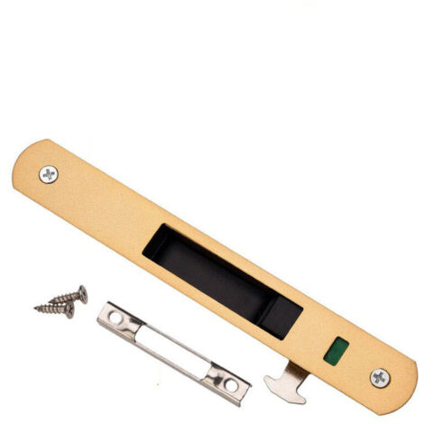 Serrure de porte coulissante - Garnitures de quincaillerie de verrouillage simple de fenêtre de porte coulissante en acier inoxydable de ménage(or) (1/4)