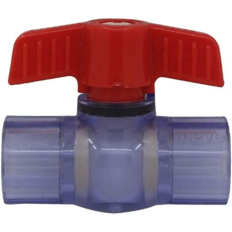 Vanne boisseau pvc 20 25 32 40 50 63mm vanne a coller robinet boisseau sphérique vanne a bille piscine a sphere (Diamètre Intérieur 20mm) (1/4)