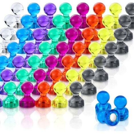 Snap Magnets, Lot de 40 aimants de réfrigérateur 8 couleurs, colorés et pratiques, parfaits pour les aimants de tableau blanc, les aimants de bureau, les aimants de carte (1/4)