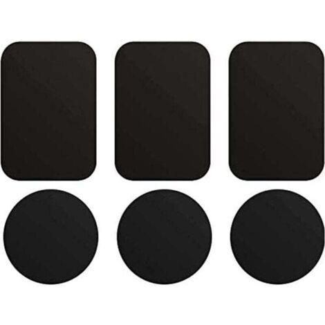 6 Pièces Plaques Metalliques, Metal Plates pour Support Voiture aimanté, avec adhésif pour Support Telephone magnetique