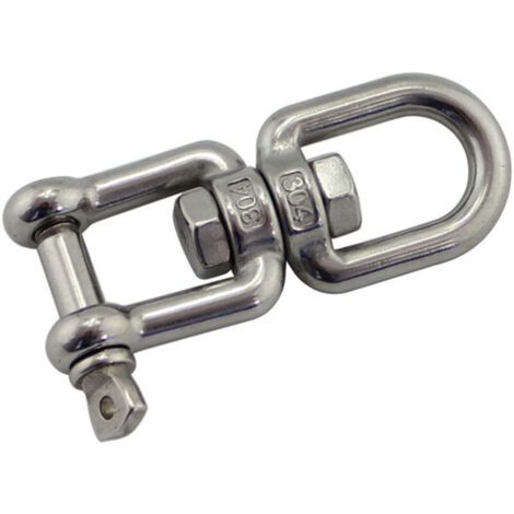 Pieces M8 Acier Inoxydable Double Extremite Crochet Oeil Pivotant Oeil Y Fourche Rotation Grillo Anneau Connecteur Pour Suspendre Sac De Sable Swing, Chaise Suspendue (1/5)