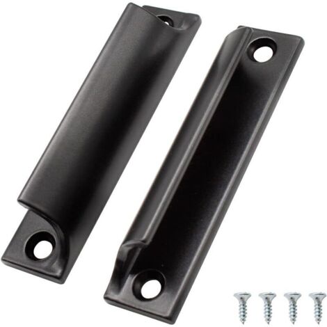 2 Pièces Poignée de Porte Coulissante, Aluminium Poignée Meuble, Poignee de Meuble Cuisine Noir, Disponible pour Portes de Balcon, Portes Coulissantes, Tiroirs (1/4)
