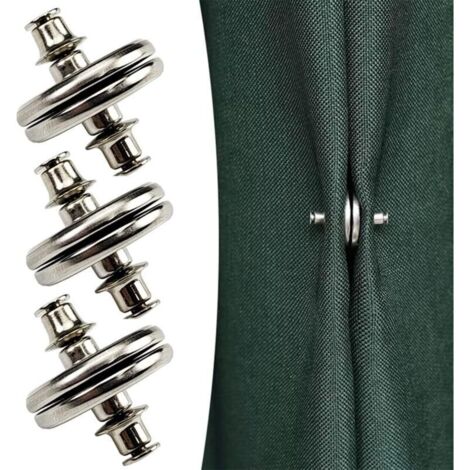 2 paires d'embrasses magnétiques, attaches magnétiques pour rideaux, accessoires pour rideaux, poids pour rideaux, aimants pour rideaux, aimant pour rideau de douche empêchant les fuites (1/4)