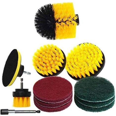 12 pièces/ensemble accessoires de brosse de forage ensemble tampons un tampon à récurer tampons de brosse de nettoyage puissants avec kit de tampon de polissage de voiture longue durée-B (1/5)