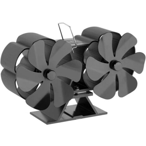Accessoire de cheminée et poêle, Ventilateur de poêle 12 lames à économie de carburant alimentées par la chaleur - noir (1/4)