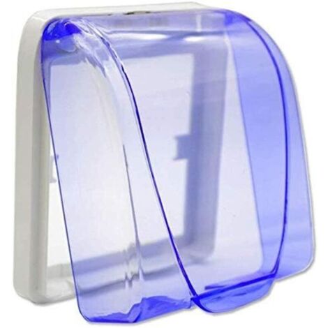 Boîtier étanche en plastique pour interrupteur mural, sonnette de porte, couvercle rabattable pour la maison (bleu) (1/4)