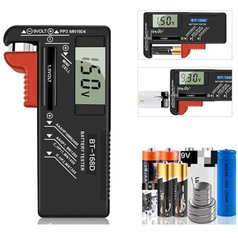 Testeur de Piles numérique,Testeur de Piles Universel,Batterie Testeur,pour AA, AAA, C, D, PP3, 9V, 1.5V, Piles Bouton - Fonctionne sans Pile (1/4)