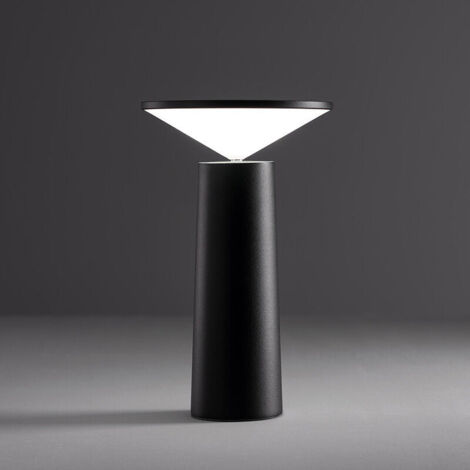 Lampe de Bureau LED sans Fil Rechargeable, Veilleuse LED, Lampe de Chevet Tactile, USB Rechargeable pour 3 Couleur(Noir) (1/5)