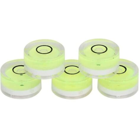 Niveaux à bulle ronds 5PCS, mini inclinomètres de niveau à bulle circulaire, niveau à bulle circulaire pour trépied, phonographe, plateau tournant, 15x8mm (1/4)