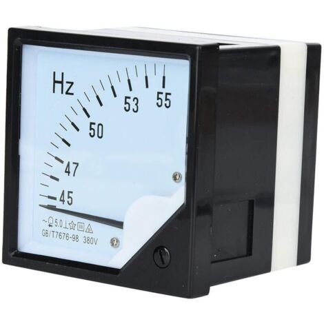 Enowelir Fréquencemètre de Panneau , Test électrique Testeurs de tension Carré, Type de Pointeur Mètre Analogique de Hertz de Panneau 45-55Hz AC 380V 1.5 (1/4)