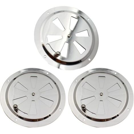 3 Pièces Grille de Ventilation Ronde, Rosette de Ventilation en Acier Inoxydable Grille d'Aération 125 mm, Ouverture d'Aération Réglable Ventilateur à Branchies, pour Fumeurs, Camping-Cars (1/5)