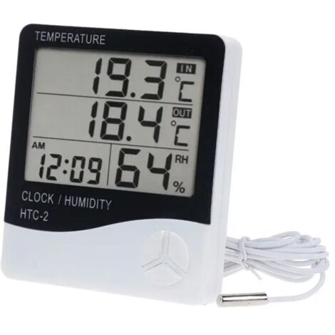 Enowelir thermomètre et hygromètre numérique LCD, Station météo électronique, testeur de température et d'humidité pour l'intérieur et l'extérieur (1/4)