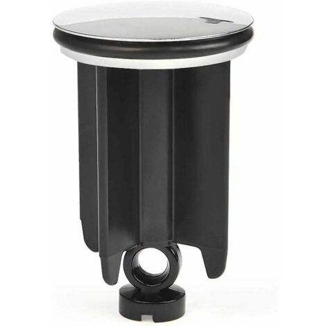 Bonde de Lavabo ⌀ 40mm Hauteur Réglable pour Salle de Bain, Bouchon d'évier Universel en Alliage d'Aluminium - Noir (1/4)