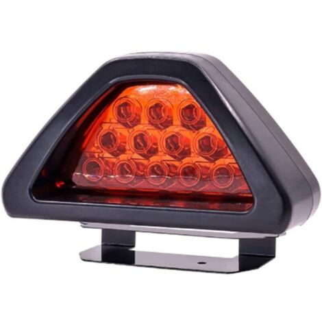 Feu arrière de voiture 12 V, feu de freinage triangulaire rouge universel feu de brouillard arrière troisième feu de freinage troisième feu de freinage arrière pour voiture de moto de camping-car (1/4)