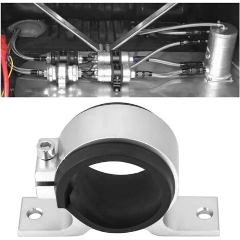Support de pompe à carburant, Support de Montage de Pompe à Huile/carburant/essence de Voiture 50mm Support de Fixation de Filtre Unique en Alliage D'aluminium Noir(Argent) (1/4)