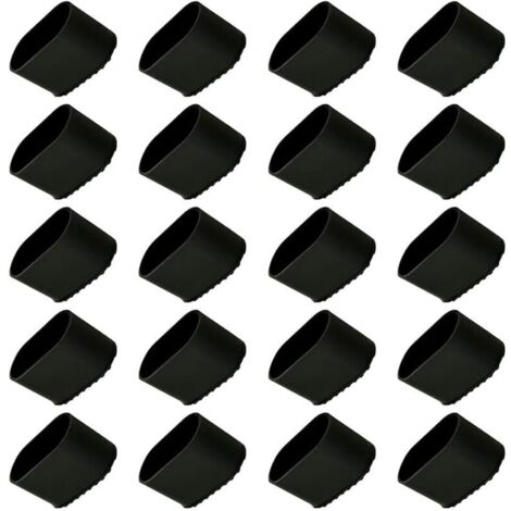 Capuchon de pied de chaise, 20 pièces Protection de pied de chaise, protection de sol, embouts de pied, pied de chaise en plastique, protection de sol, capuchon de protection 40x20 mm pour tubes ovale (1/5)