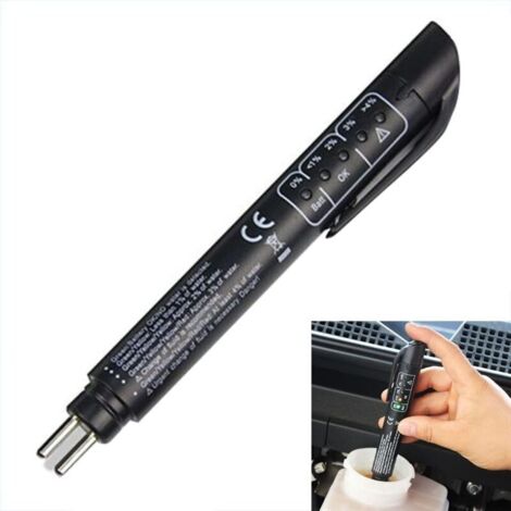 Testeur Liquide de Frein,Testeur Liquide de Frein Voiture,Stylo Testeur Liquide de Frein,Testeur de Liquide de Frein Numérique,5 LED Indicateur Outil de Test de Voiture pour DOT3,DOT4,DOT5 (1/4)