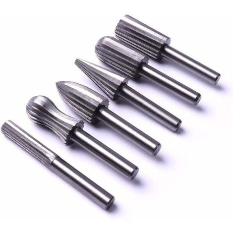 pièces 6mm 1/4 "jeu de limes à fraises rotatives en acier pour métal plastique bois pierre meulage ébavurage (1/4)