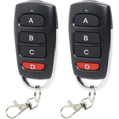 Enowelir 2 télécommandes de porte de garage 433 MHz, télécommande universelle sans fil pour porte de garage, duplicateur de télécommande de porte de garage à 4 boutons, portail électrique clone longue (1/4)