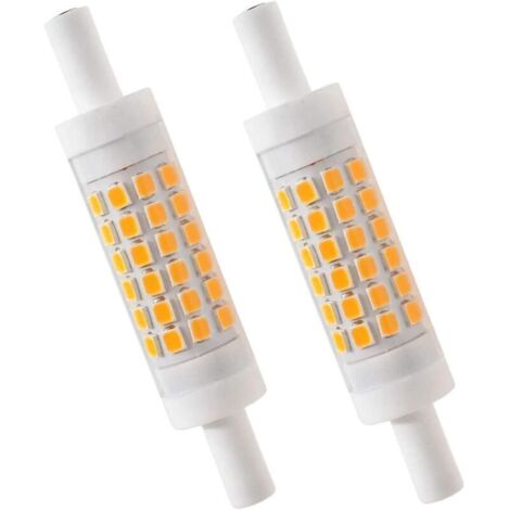 R7S LED 78mm Dimmable Blanc Chaud 2700K 5W J78 Lampe LED 450lm remplace la lampe halogène 50W Illuminant 230V 83 Ra, pack de 2 [Classe énergétique E] (1/4)