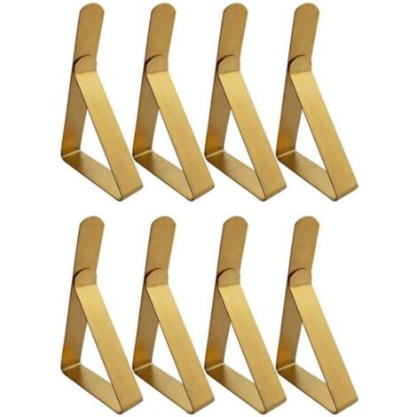 Clips de nappe, Extérieur Nappe de table Pique-nique Clips de table Acier inoxydable Supports de nappe pour les pique-niques L'obtention du diplôme Faire la fête Mariage 8Pack, Couleur or (1/5)