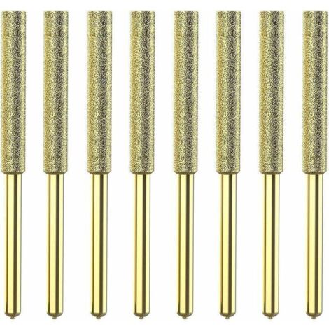 Enowelir 8Pcs Meches De Tronconneuse Affuteuse Diamantee Plaquee Titane Lime De Tronconneuse Electrique Haute Durete - 4Mm (1/4)