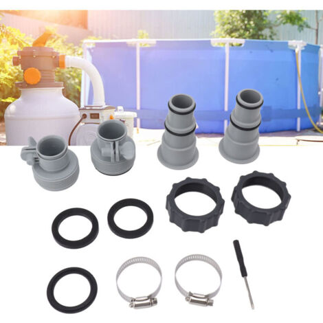 Adaptateur de tuyau de piscine, adaptateur de tuyau de remplacement avec collier pour pompes à connexion filetée,de DEBUNS (1/5)