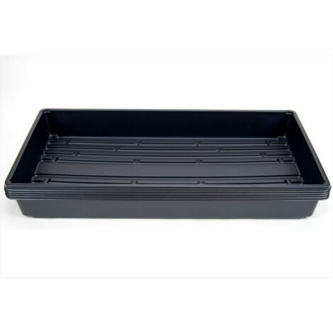 Lot de 5 plateaux de plantation en plastique noir durable (sans trous de drainage) 54 cm x 28 cm - Fleurs, semis,DEBUNS (1/4)