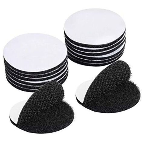 15 Pièces Noir Scratch Autocollant Double Face,Bande Auto-Adhésif, Adhesif Double Face Extra Fort, Rond (5 x 5cm)..DEBUNS (1/4)